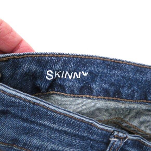 A.N.A. Cotton Blend Stretch Distressed Denim Skinny Jeans Size 27/4 Medium Wash - Picture 12 of 14